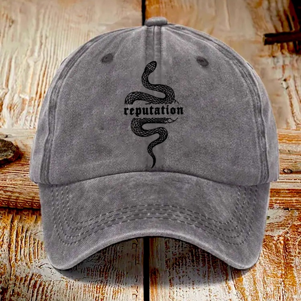 Taylor Swift Album Inspired Reputation Snake Print Washed Hat